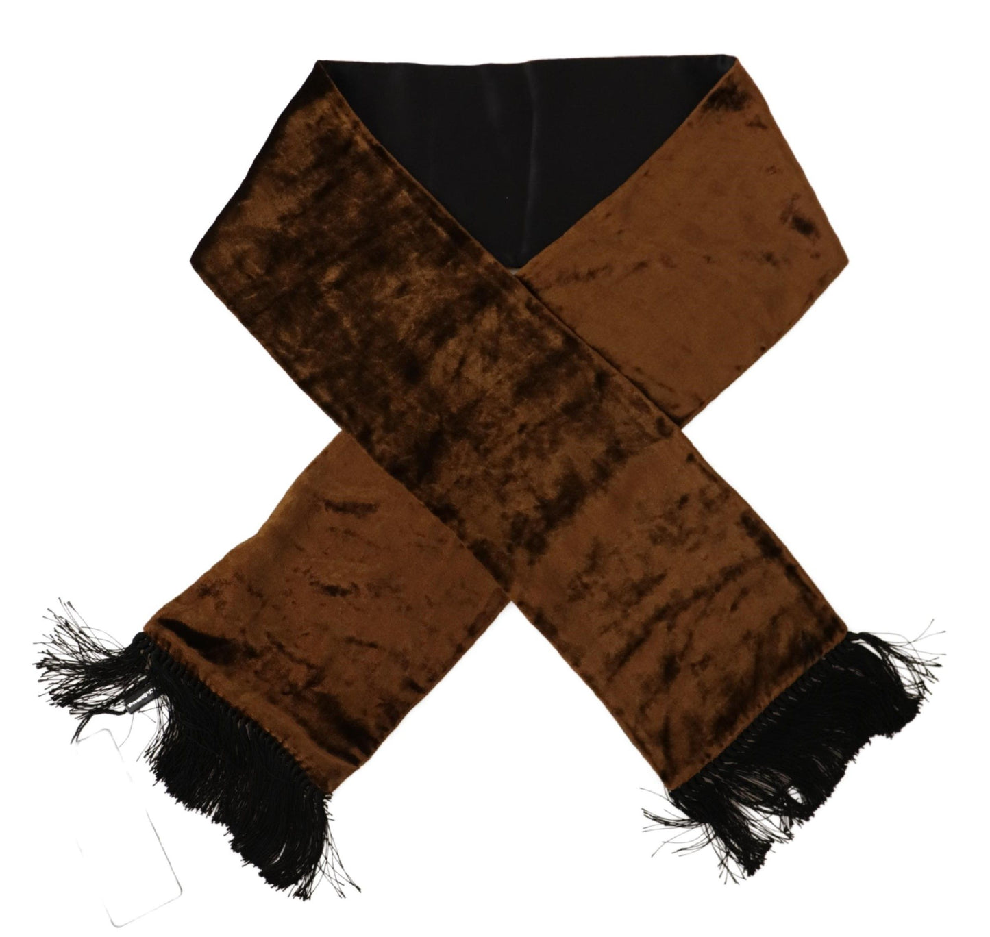 Brown Shawl Velvet Neck Wrap Fringe Viscose Scarf