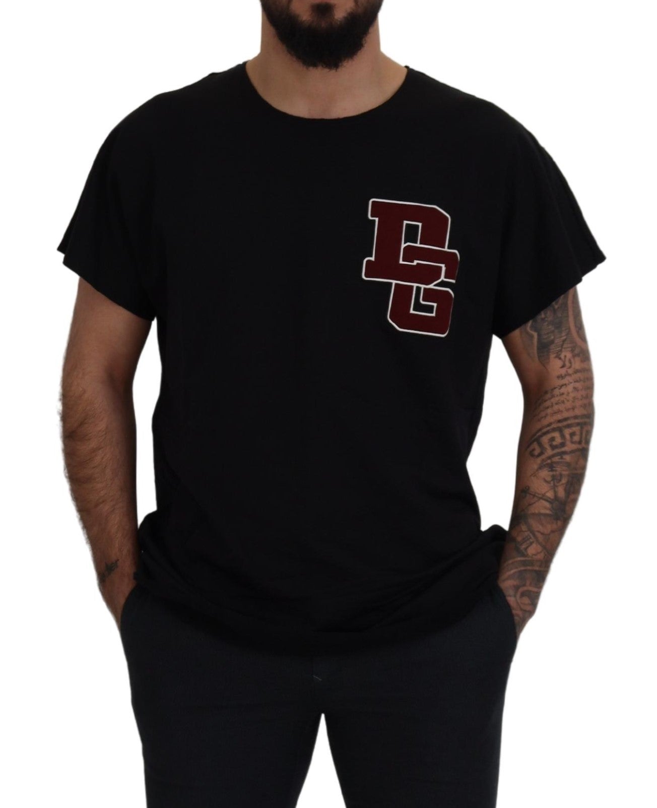 Elegant Black Crewneck T-Shirt for Men