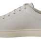 Chic White Leather Low-Top Sneakers