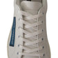 Chic White Leather Low-Top Sneakers