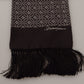 Brown Geometric Patterned Shawl Wrap Fringe Scarf