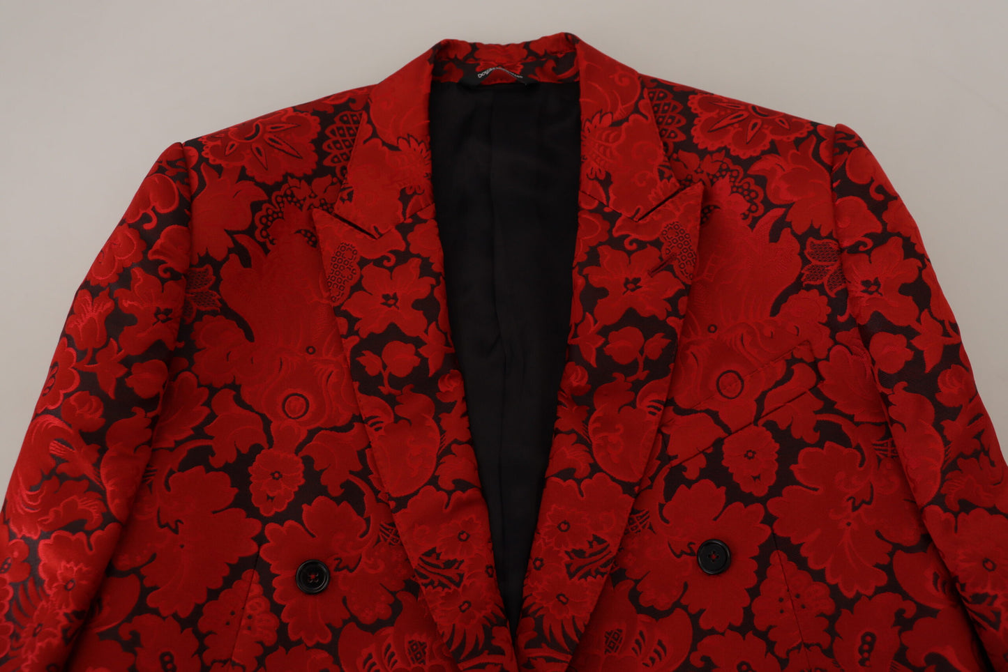 Italian Designer Slim Fit Red Jacquard Suit