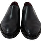 Elegant Black Leather Slip-On Loafers