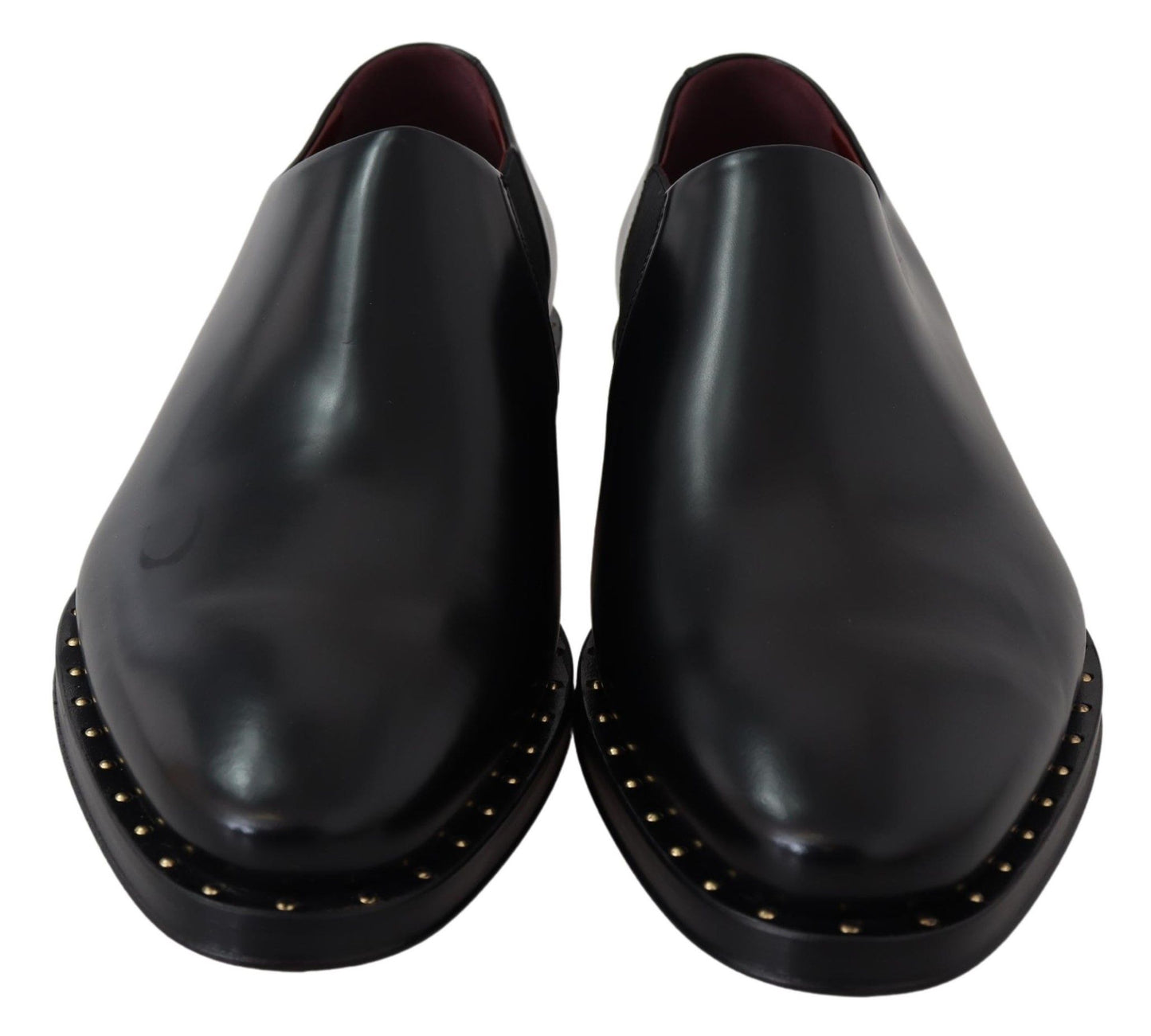 Elegant Black Leather Slip-On Loafers