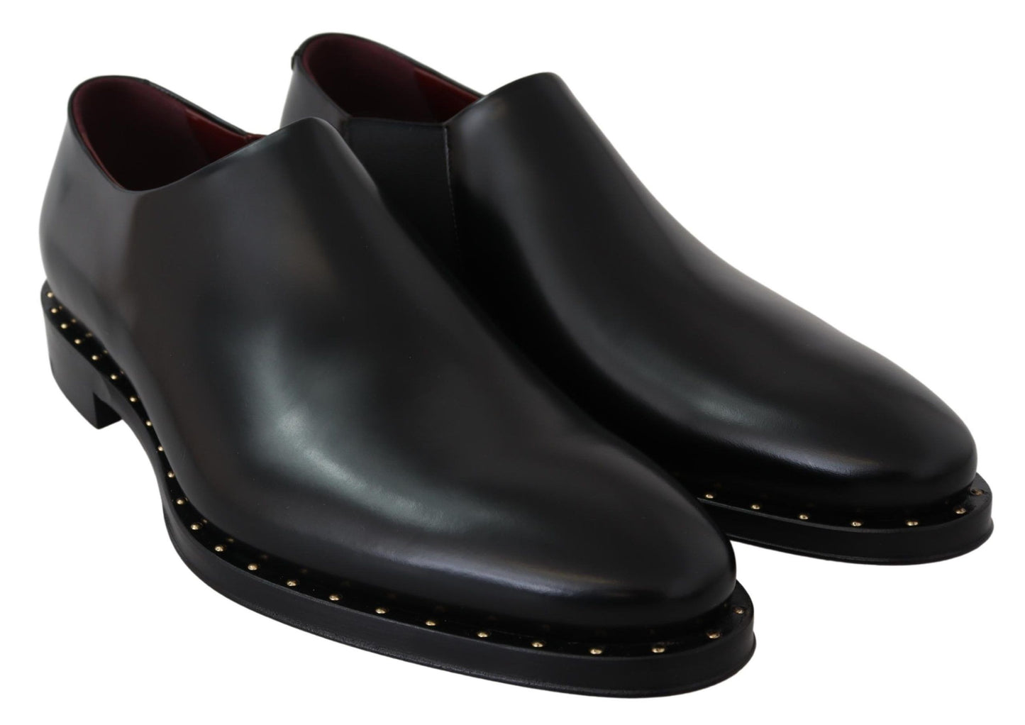 Elegant Black Leather Slip-On Loafers