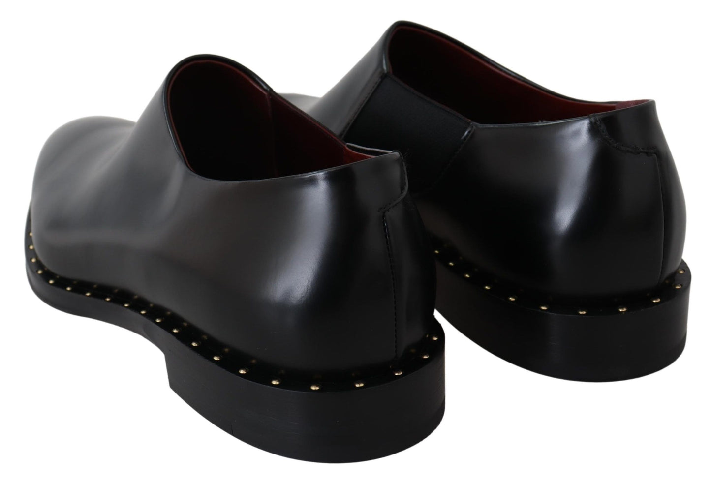 Elegant Black Leather Slip-On Loafers