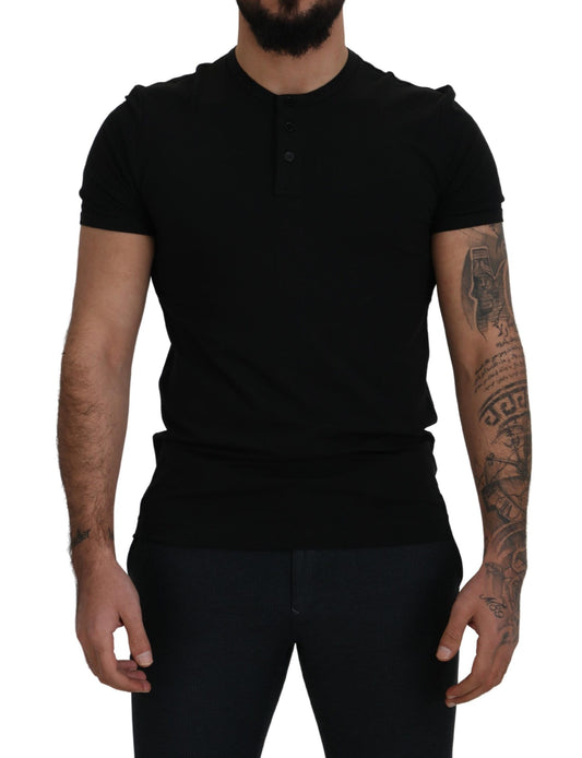 Elegant Black Cotton Crewneck Tee