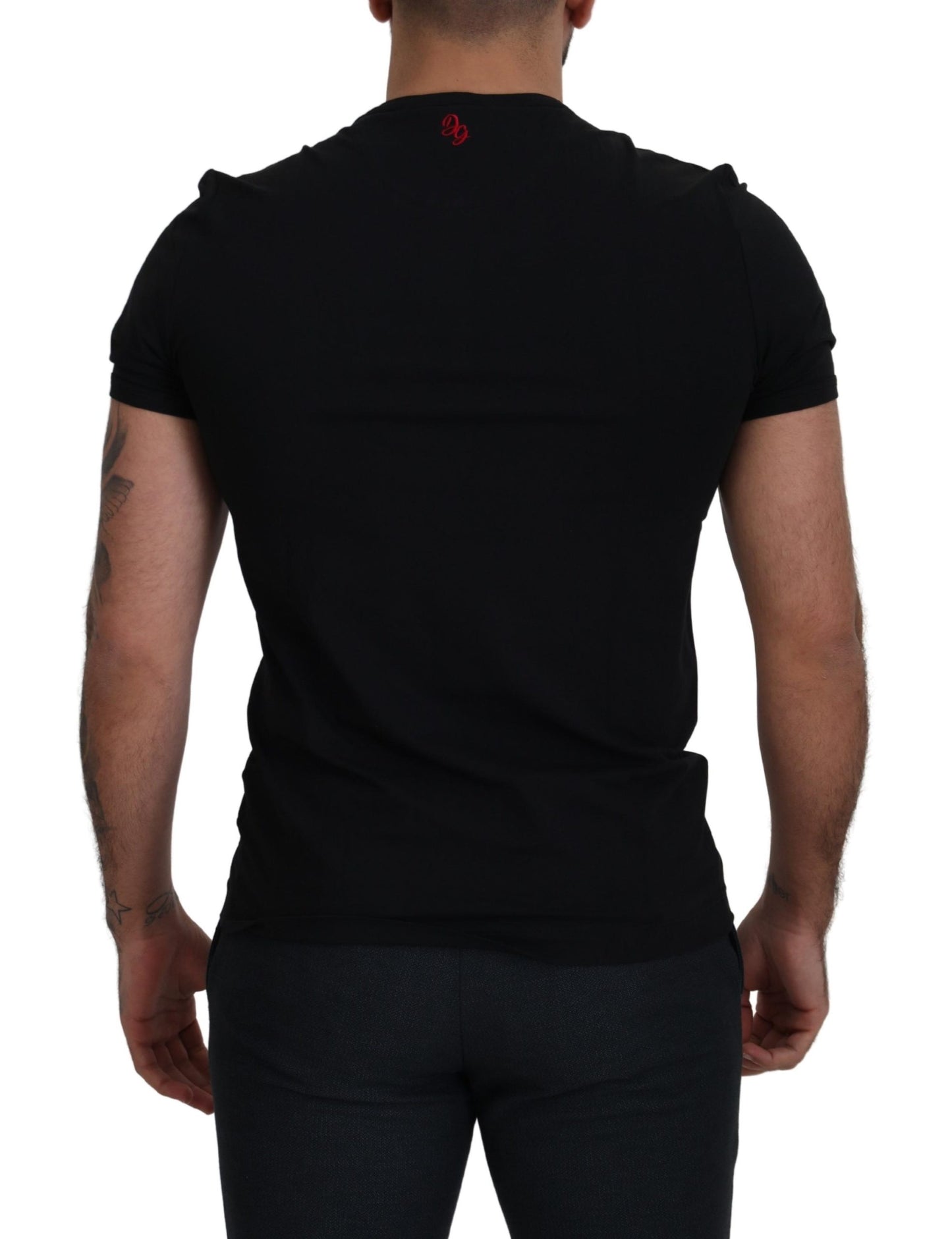 Elegant Black Cotton Crewneck Tee