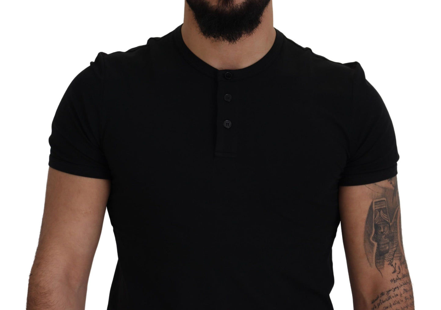 Elegant Black Cotton Crewneck Tee