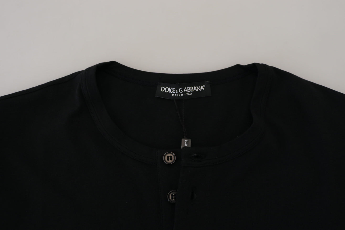 Elegant Black Cotton Crewneck Tee