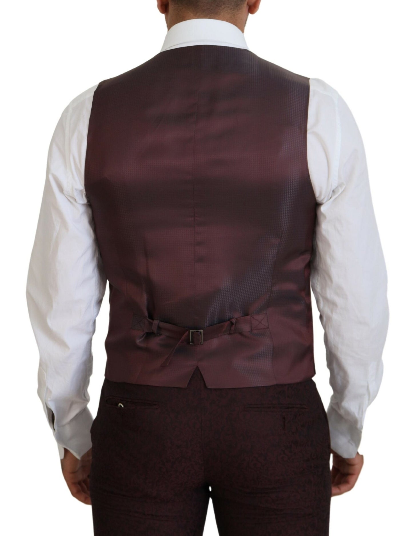 Maroon Wool Silk 3-Piece Martini Suit