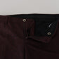 Maroon Wool Silk 3-Piece Martini Suit