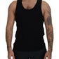 Black Cotton Sleeveless Men T-shirt