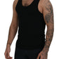 Black Cotton Sleeveless Men T-shirt