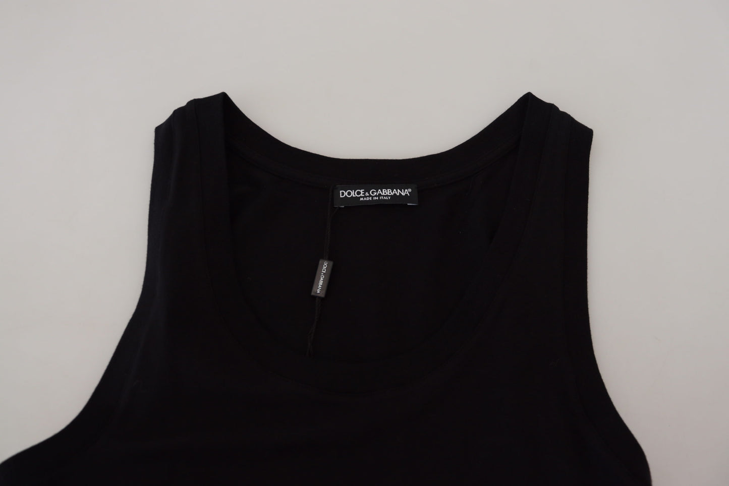 Black Cotton Sleeveless Men T-shirt