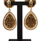 Gold Crystal DG SICILY Clip-on Jewelry Dangling Earrings