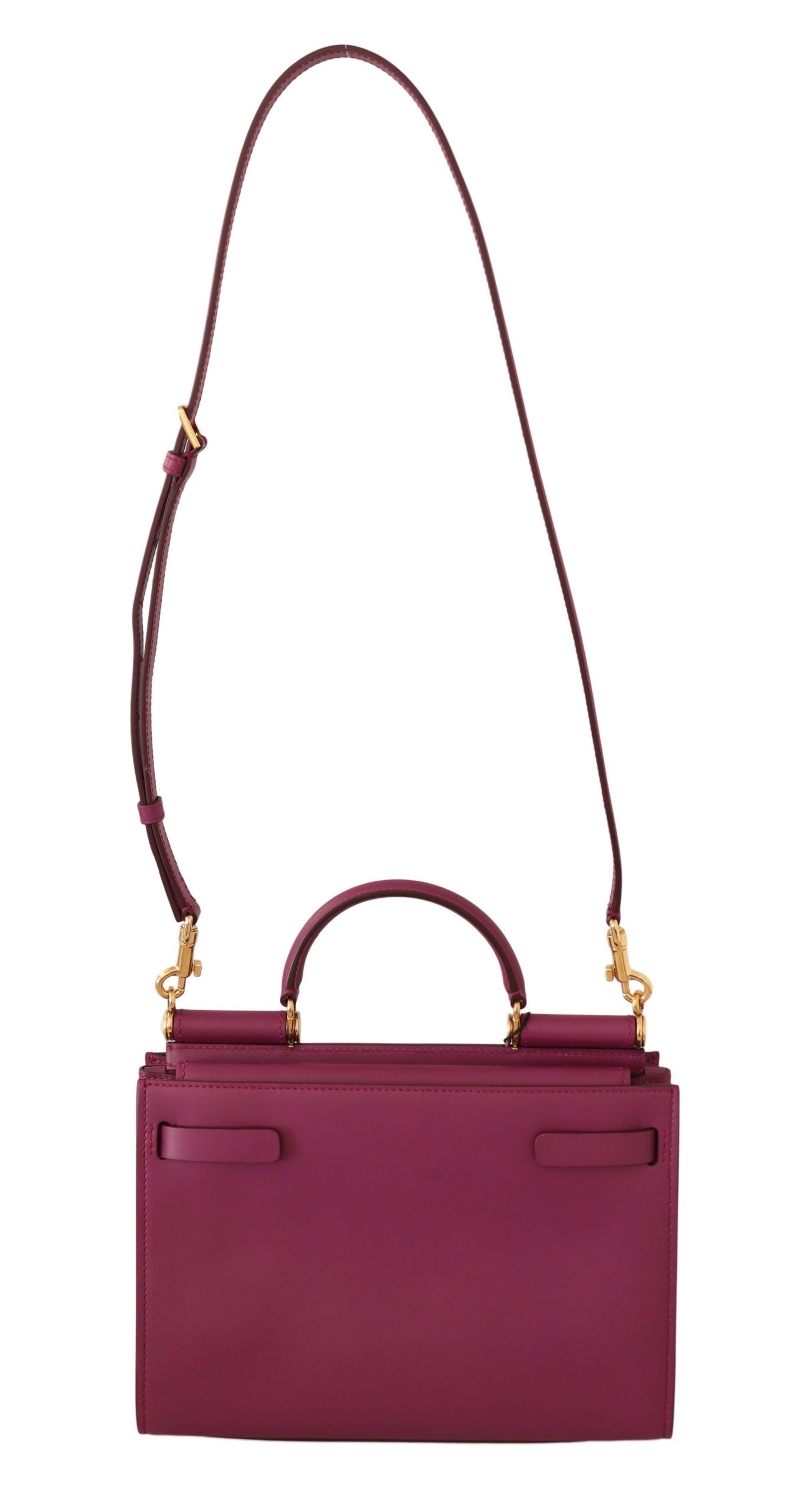 Elegant Purple Leather Sicily Shoulder Bag