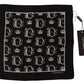Black DG Crown Print Square Handkerchief
