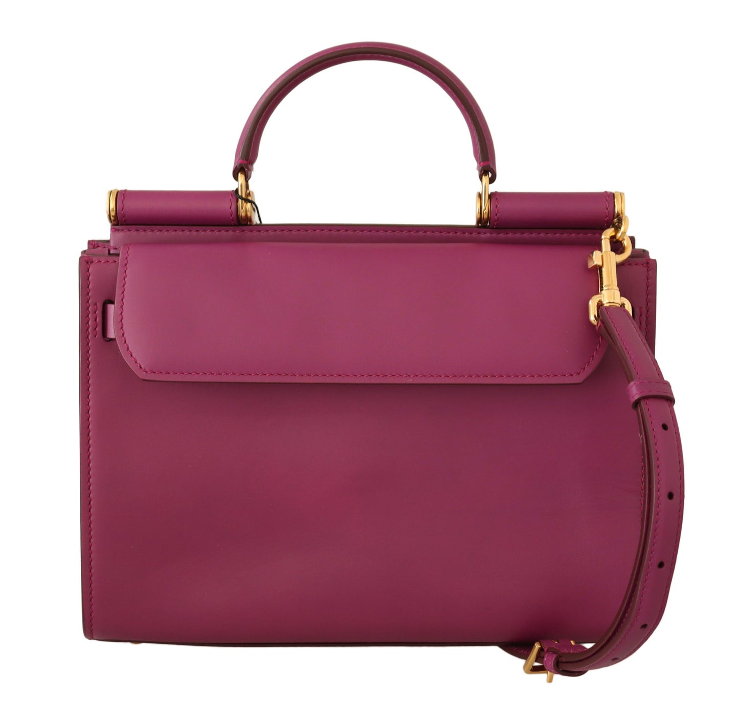 Elegant Purple Leather Sicily Shoulder Bag