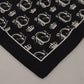 Black DG Crown Print Square Handkerchief