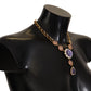 Elegant Floral Crystal Statement Necklace