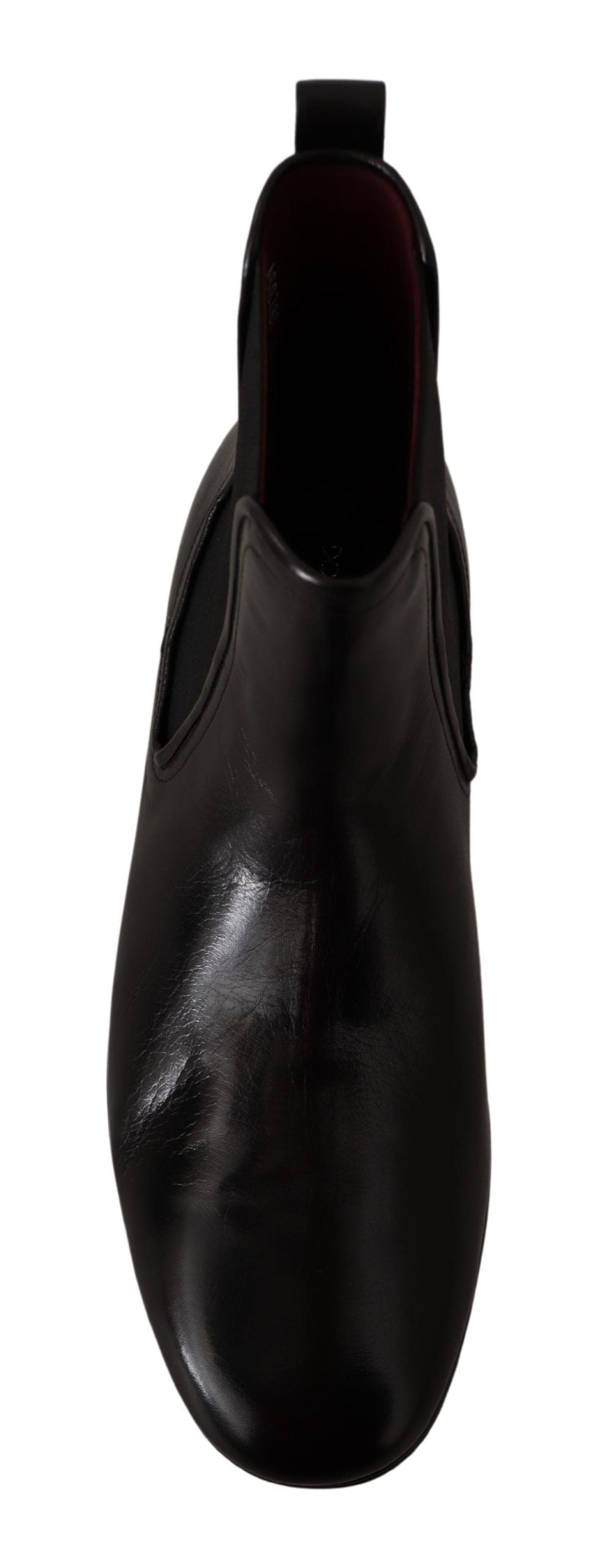 Elegant Derby Slip-On Leather Boots in Black