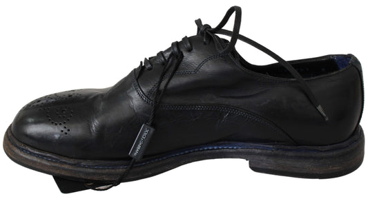 Elegant Black Leather Derby Dress Shoes