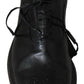 Elegant Black Leather Derby Dress Shoes