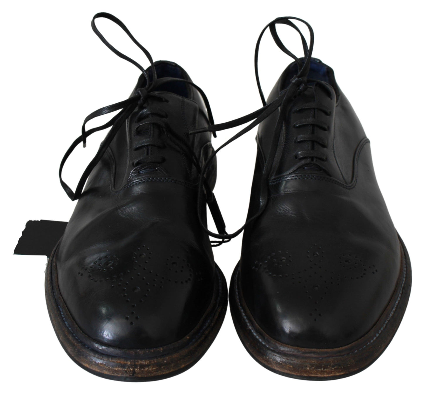 Elegant Black Leather Derby Dress Shoes