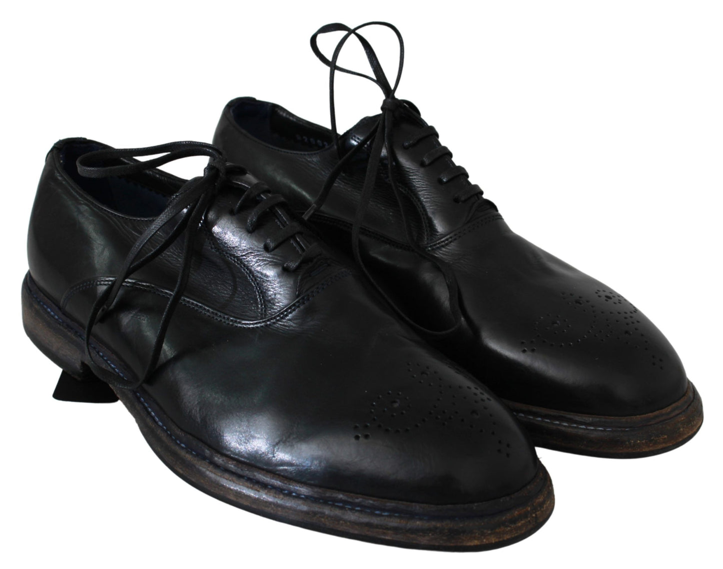 Elegant Black Leather Derby Dress Shoes