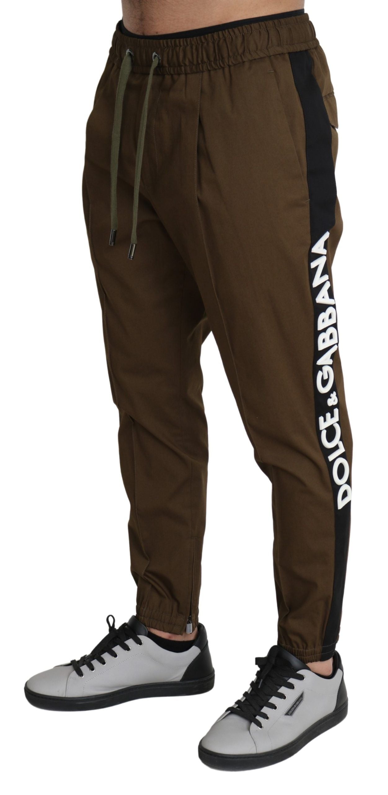 Elegant Brown Cotton Stretch Sweatpants