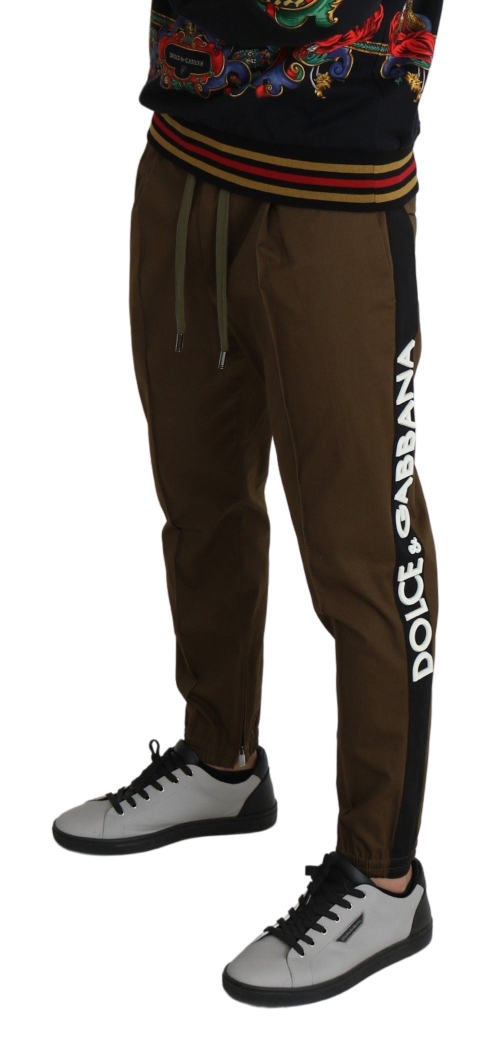 Elegant Brown Cotton Stretch Sweatpants