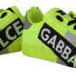 Neon Yellow Casual Sneakers with Black Logo Accents