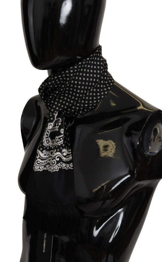 Elegant Silk Black Men's Scarf