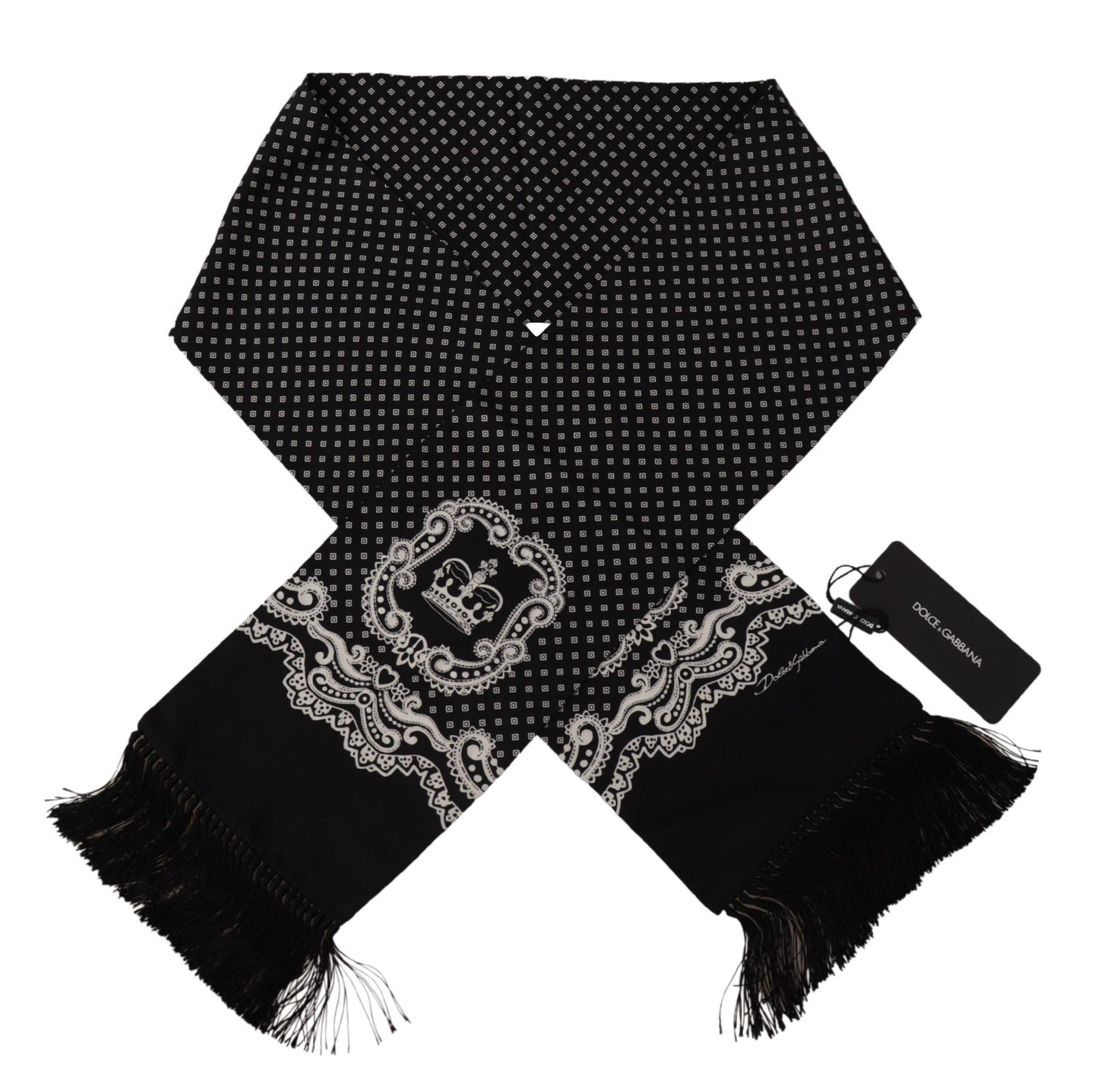 Elegant Silk Black Men's Scarf