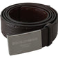 Elegant Brown Leather Belt with Silver Buckle