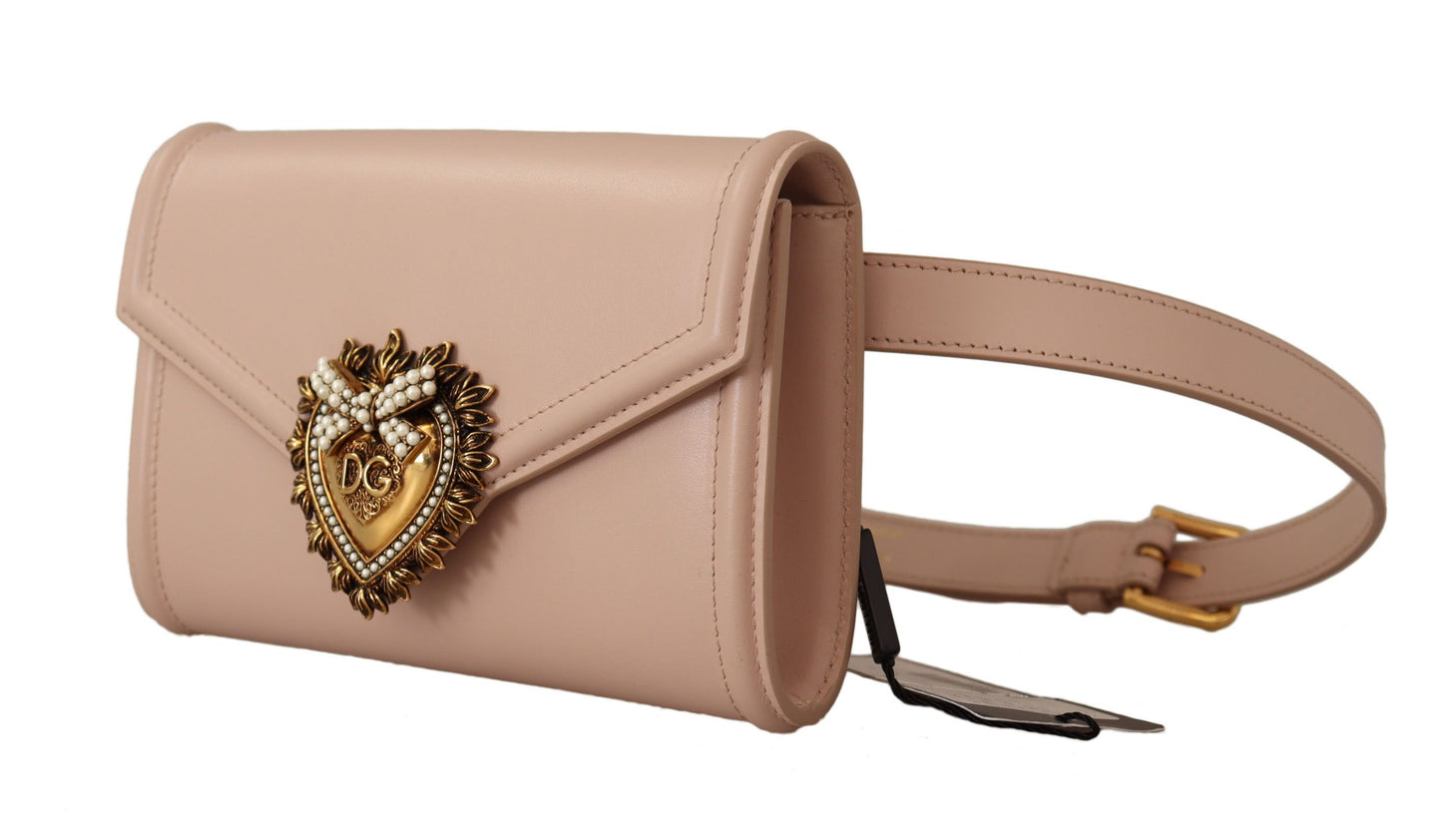 Elegant Powder Pink Leather Clutch