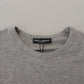 Elegant Gray Crewneck Cotton Tee