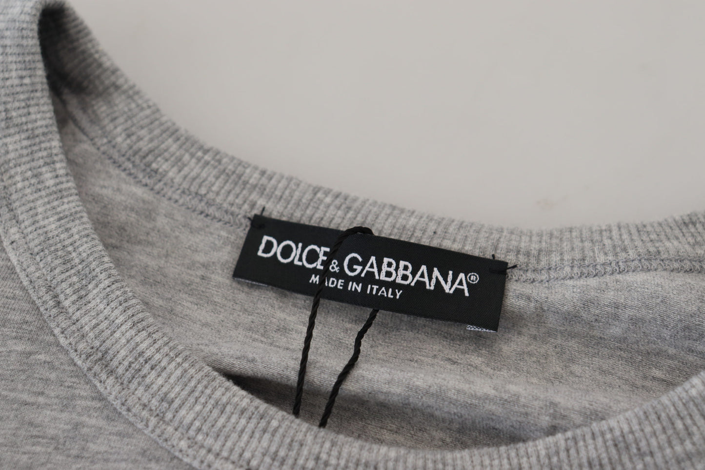 Elegant Gray Crewneck Cotton Tee