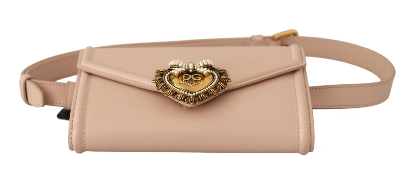 Elegant Powder Pink Leather Clutch