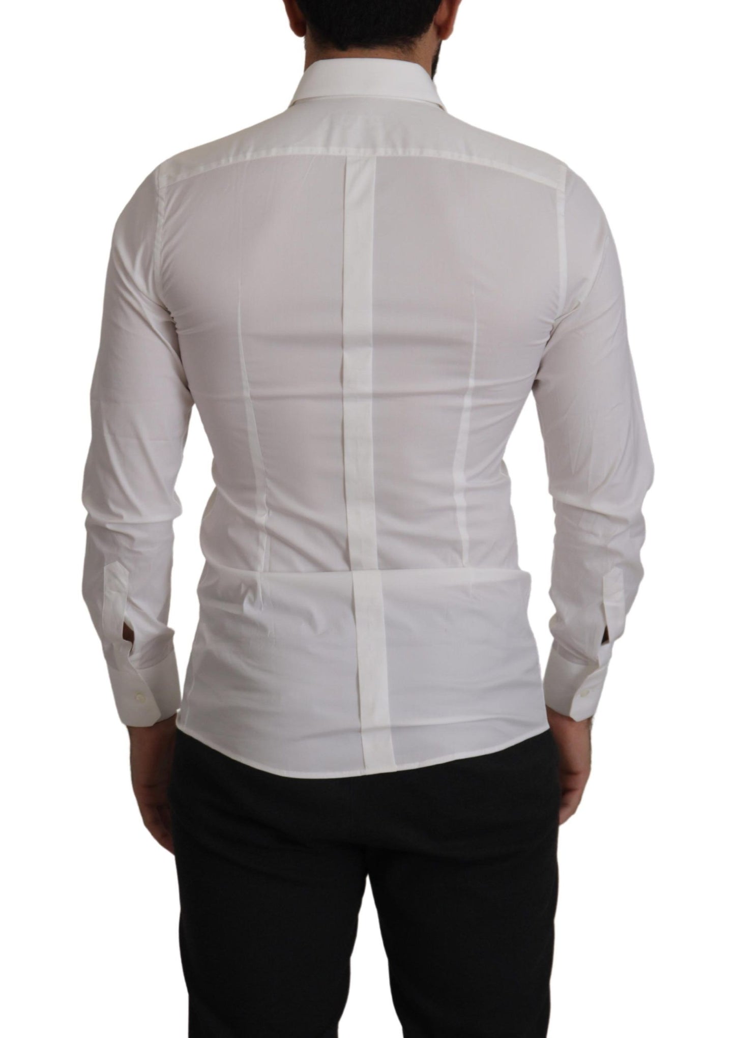 White Stretch GOLD Slim Fit Dress Shirt