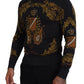 Gray Silk Baroque Medal Motive Sweater