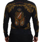 Gray Silk Baroque Medal Motive Sweater