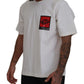 White Printed Short Sleeves Men T-shirt