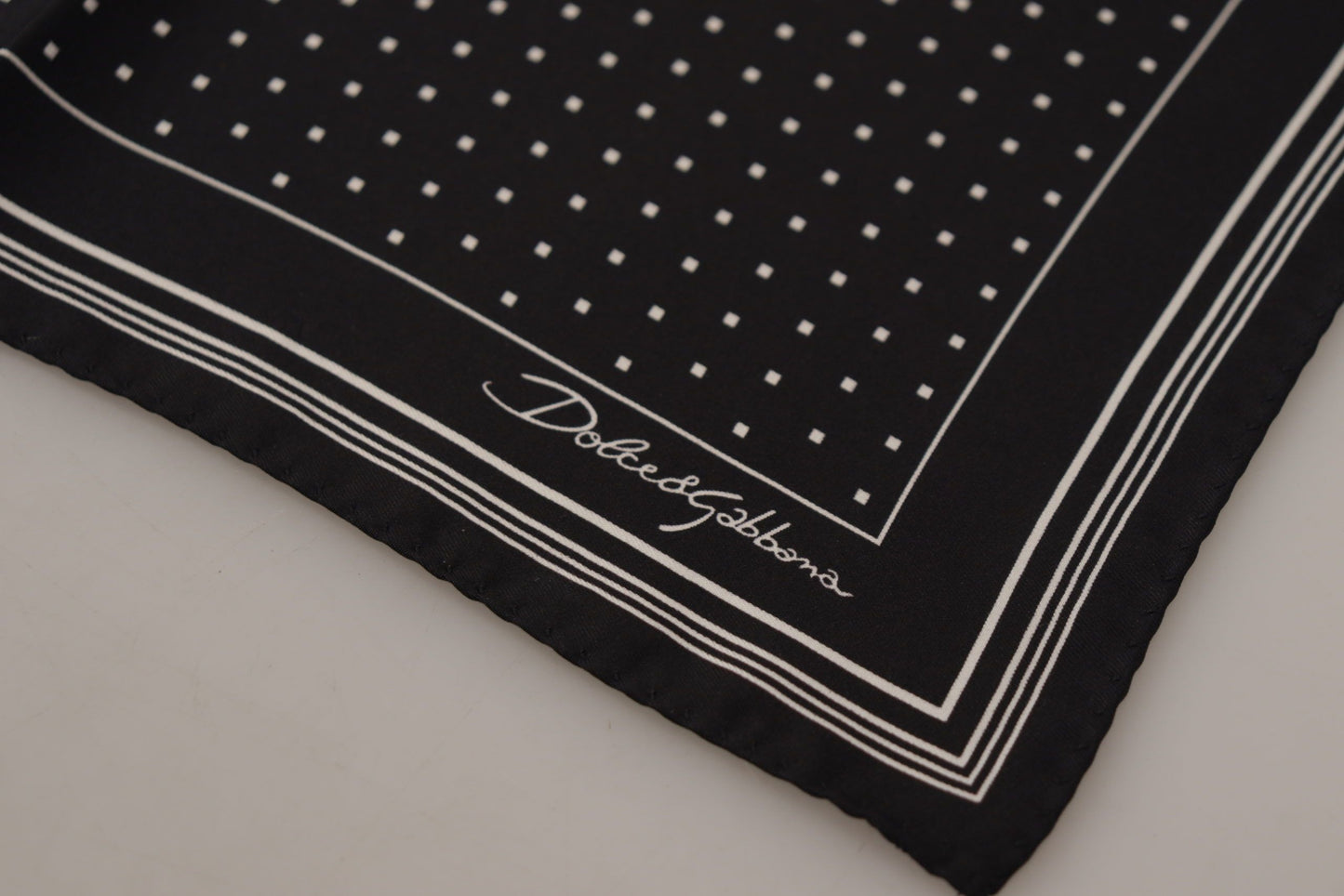 Black Polka Dots DG Logo Square Handkerchief