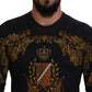 Gray Silk Baroque Medal Motive Sweater