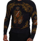 Gray Silk Baroque Medal Motive Sweater