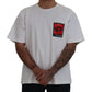 White Printed Short Sleeves Men T-shirt