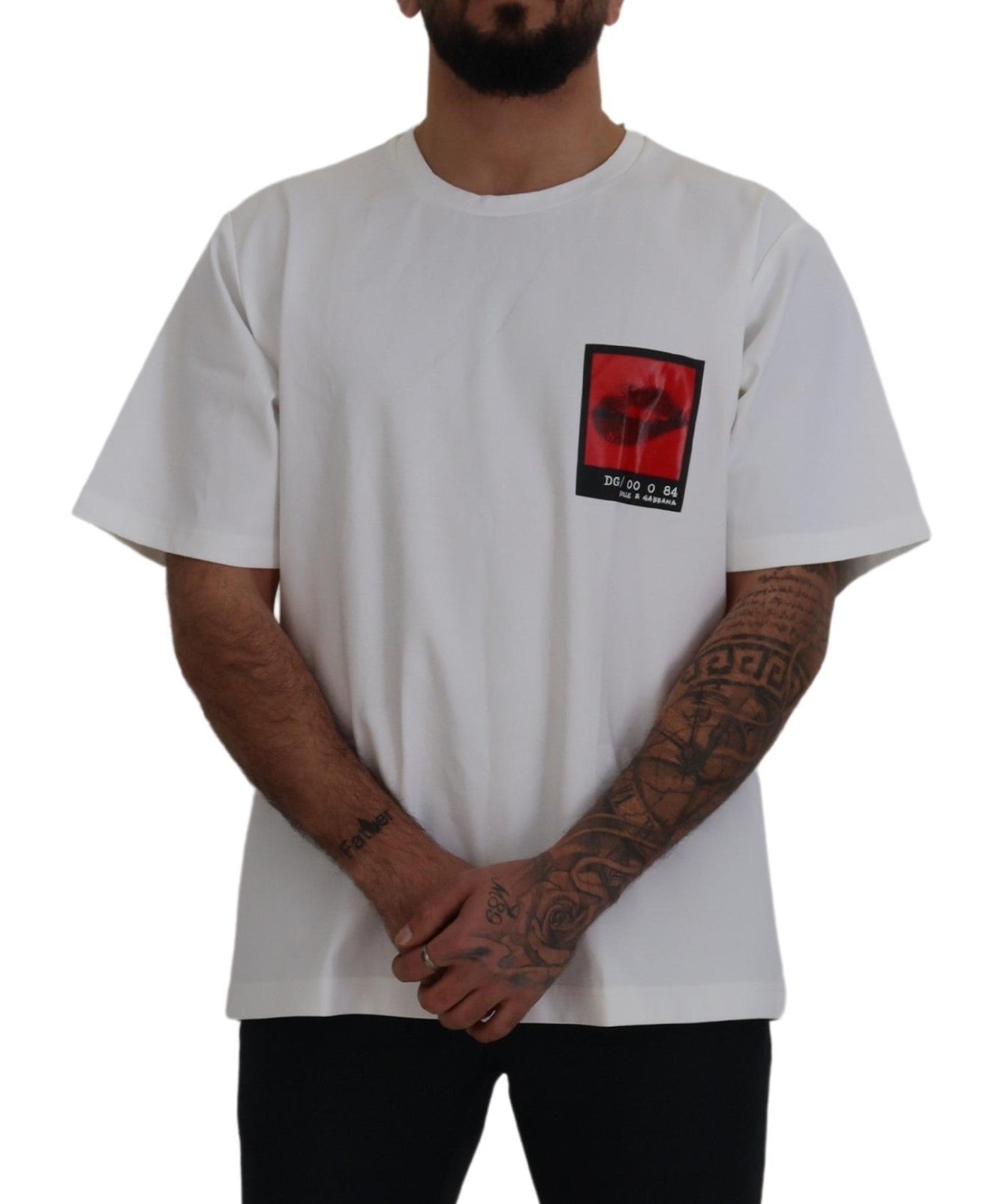 White Printed Short Sleeves Men T-shirt