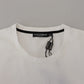White Printed Short Sleeves Men T-shirt